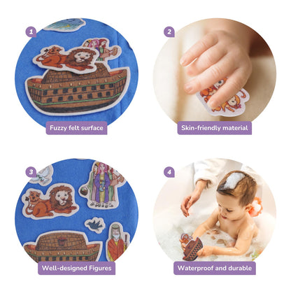 CHEFAN 12 Pack Felt Board Bible Stories Pieces,Flannel Board Stories for Preschool Activities Included a Felt Bag