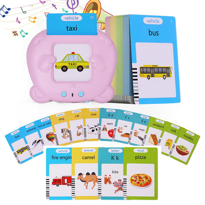Talking Flash Cards for Toddler 1 2 3 4 5, Pocket Speec, Talking Learning Flash Cards Educational Toys Sensory Toys Gift for Boys and Girls (510 Sight Words-Bear Pink)