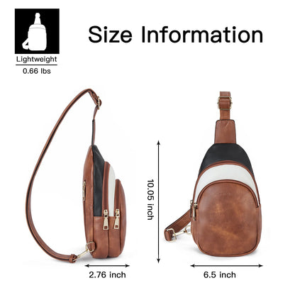 Telena Small Sling Bag for Women Leather Crossbody Fanny Packs Chest Bag for Women