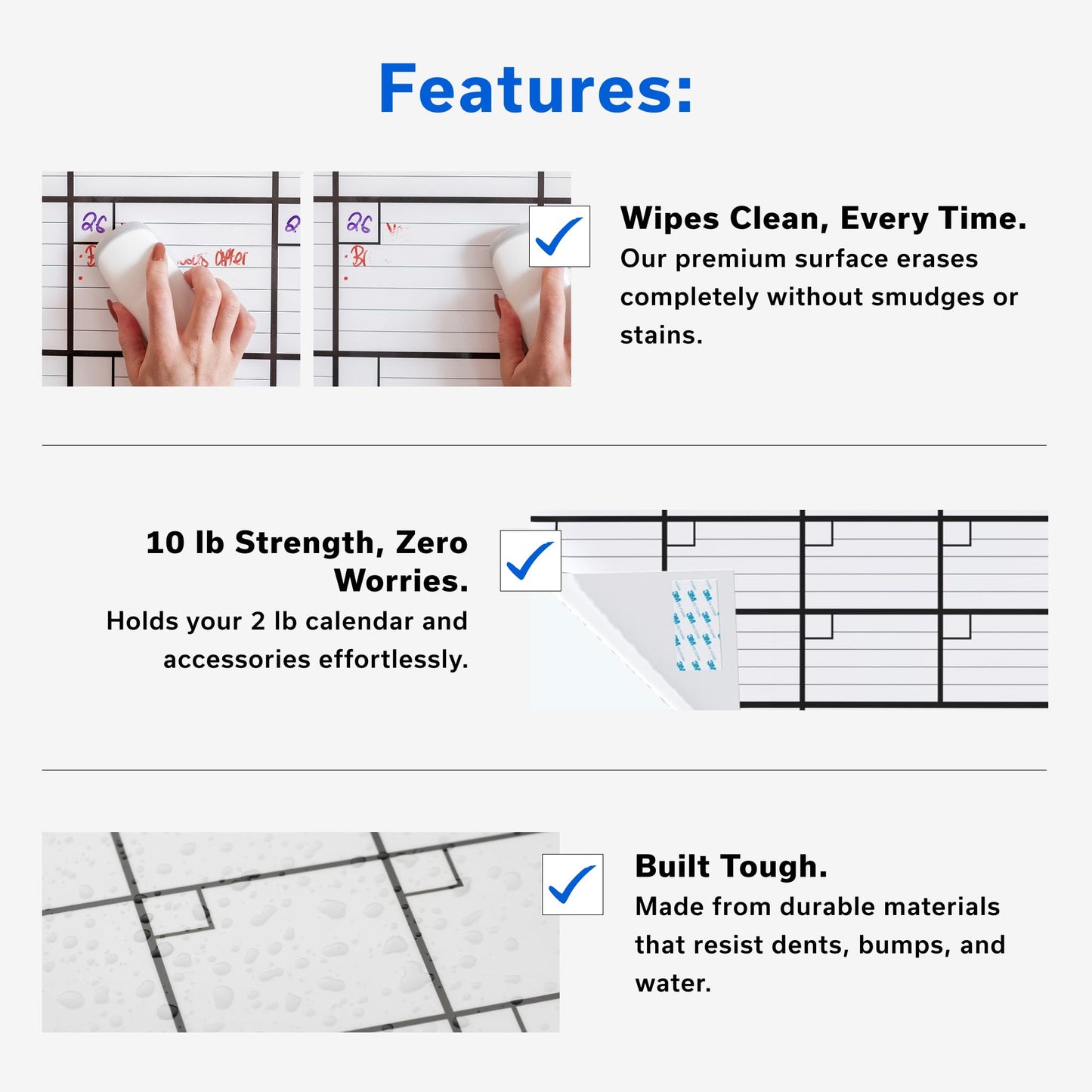 Yearly Large Dry Erase Calendar for Wall 24x36, for Year Family 12 Month, Undated Big Erasable Office, Rolled Whiteboard White Board, Classroom Annual Calendar Planner Dry Erase 36x24 Wall Reusable