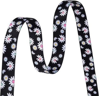 MarukoPet Dog Collar, Adjustable for Small Medium Large Dogs Puppy, Cute Design with Bohemia Floral Tribal Geometric Patterns Boys Girls Dog Collar(Black Daisy-S)