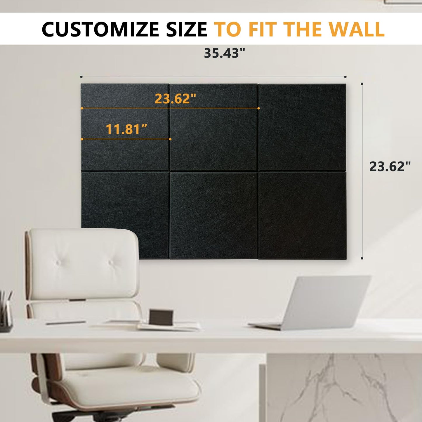 Large Cork Board Tiles for Wall with Push Pins, Removable 36" x 24" Bulletin Board Sets, Adhesive Pin Board | Magrowill 6 Packs Felt Panels for Interior Wall Decor