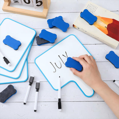 Tenceur 10 Sets Small Dry Erase Whiteboard 10''x 8'' Magnetic Dry Erase Paddles with Handle Double-Sided Mini White Board with Magnetic Markers and Erasers for School Classroom Office Writing Board