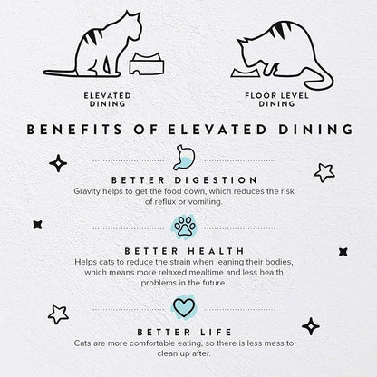 CatGuru Food Table for Cat Bowls, Elevated Feeding Station for Cat Food Bowl, Raised Stand for Pet Food and Water Bowls, Pet Feeder for Indoor Cats, Stress Free Stand for Pet Dishes (Pink, Standard)