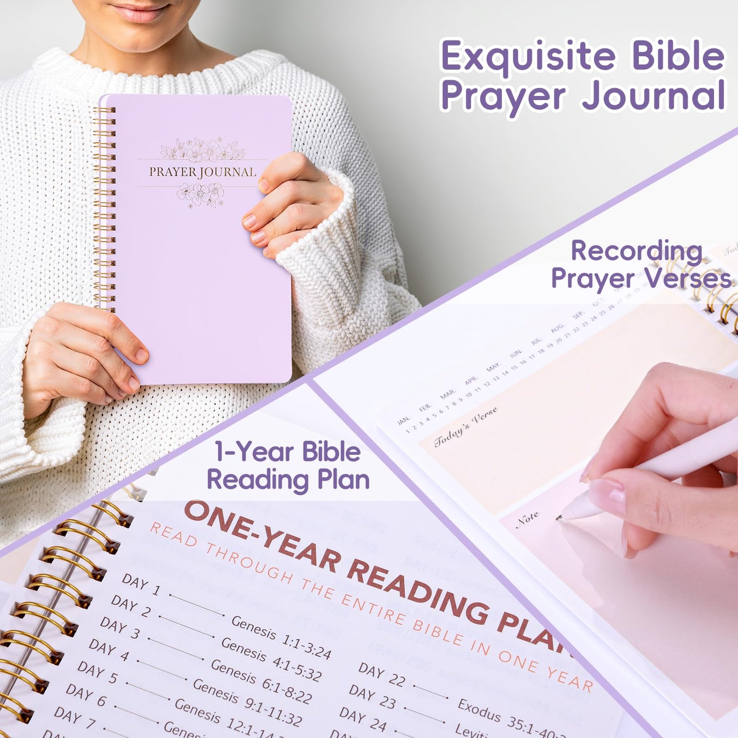 XKDOUS Bible Study Supplies Journaling Kit for Women, Bible Study Kit, 12 Pastel Highlighters and 12 Pens No Bleed, 75 Laminated Tabs, Prayer Journal Pencil Case and More, Purple