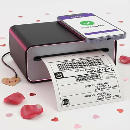 4x6 Thermal Shipping Label Printer - Wireless Bluetooth, Rechargeable Battery, No Ink Needed - for iPhone, Android, Home