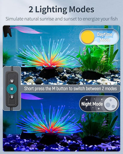 Pawfly 14W Aquarium LED Light for 18 to 24 Inch Fish Tanks Extendable Fish Tank Light with Full Spectrum Brilliant White Blue Red Lights with Daytime & Night Modes and Adjustable Brightness