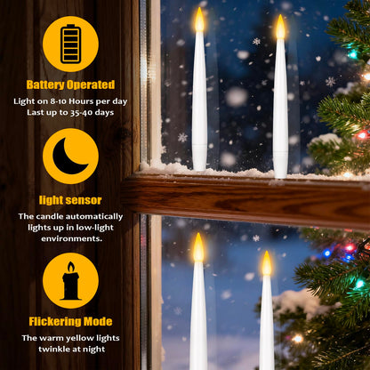 Halloween Floating Candles with Wand Remote, 12+2 Pcs Battery Operated