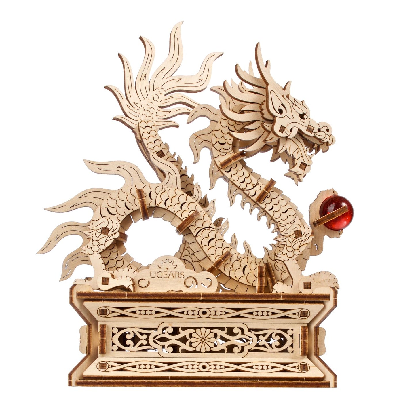 UGEARS Wood Dragon 3D Puzzle – 3D Wooden Puzzles for Adults, Wooden Models for Adults to Build, Mechanical Puzzle Box with Hidden Compartment, DIY Model Kit, Brain Teaser, Unique Chinese Dragon Gift