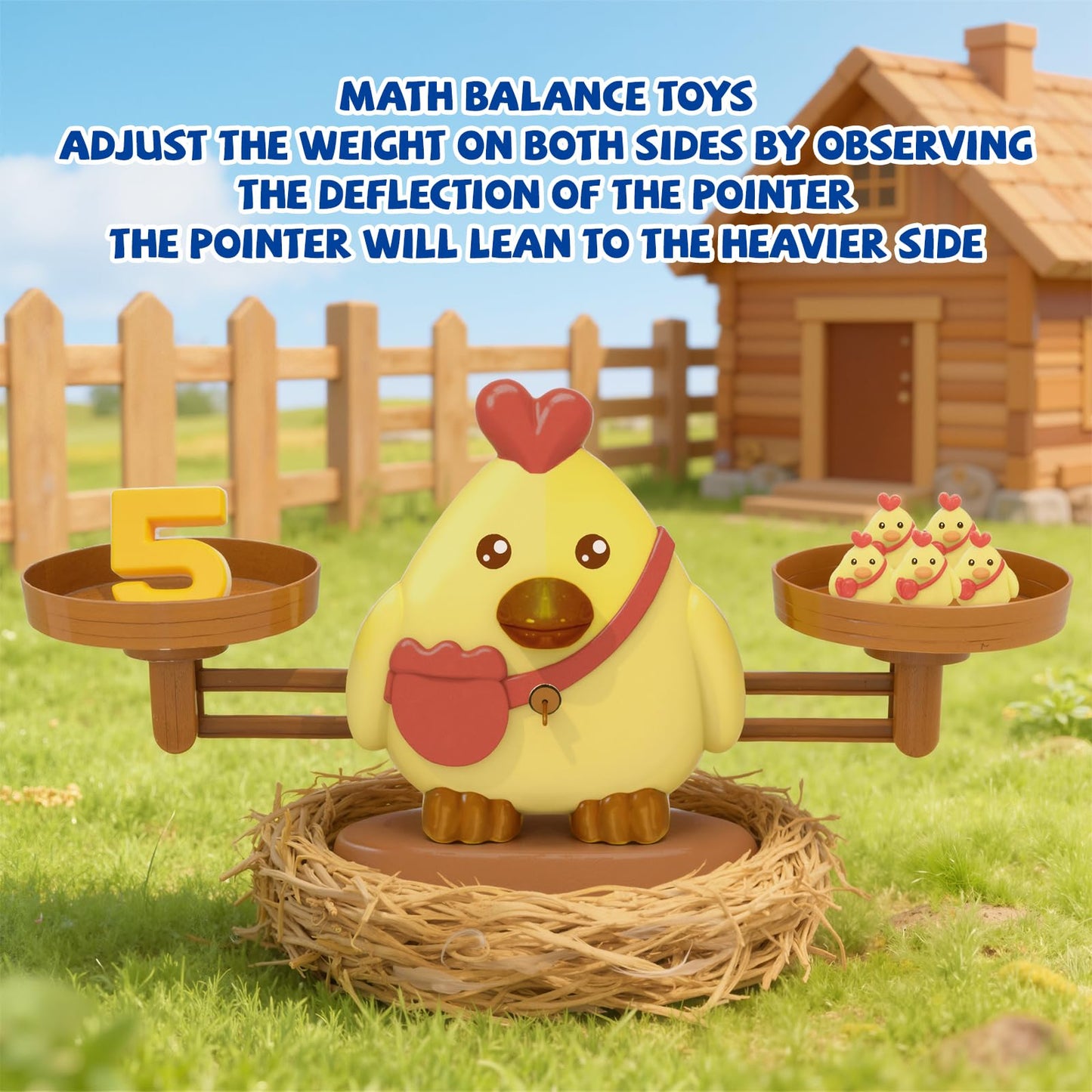 Snugzy Chicken Balance Counting Toys, Number Counting Scale Games for Kids Cool Math Learning Games for Boys and Girls Preschool Kindergarten Learning STEM Montessori Educational Toys for 3+
