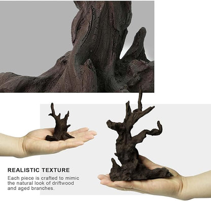 FZONE Resin Aquarium Driftwood, Aquarium Tree Decoration for Nano Aquascaping and Hardscape