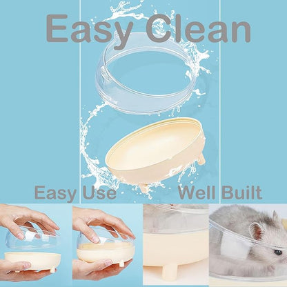 Meow&Woof 2 Hamster Sand Bath Container, Large Sandbox Toilet Gerbil Batheoom, Tiny Chinchilla Dust Bathtub Sand Bath Box for Hamster Cage Accessories 6.5 Inch 2 Pack Set