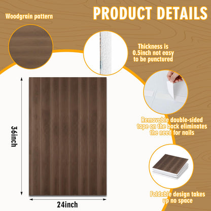 Hahafelt 36 × 24 × 0.5 Inch Felt Wood Grain Dart Board Wall Protectors Square Dart Board Backing Tiles Dartboard Backboard Cork Backboards Alternative (Dark Grain)