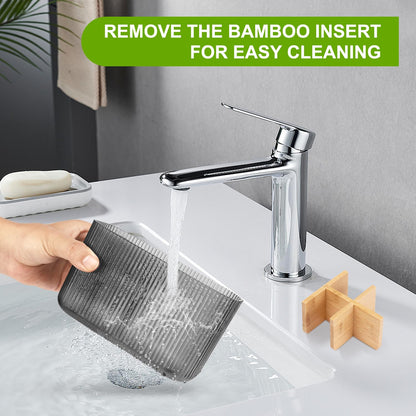 GFWARE Black Bathroom Accessories - 5 Slots Toothbrush Holders for Bathrooms Sink Organizer Countertop Kids Bathroom Storage Caddy Decor