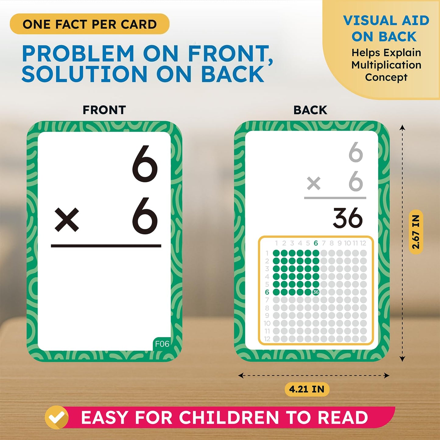 JoyCat 162 Multiplication Flash Cards - All Facts 1-12 Times Tables with Visual Aids Mastered & Review Sorting for Kids 3rd 4th 5th Grade or Homeschool Supplies