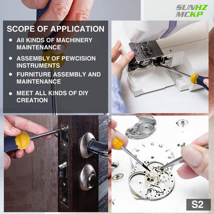 SUNHZMCKP Magnetic Screwdriver Set 66-Piece, S2- Alloy Tool Steel, Includes Slotted/Phillips/Torx Mini Precision Screwdrivers, Replaceable Screwdriver Bits With Sturdy tool box