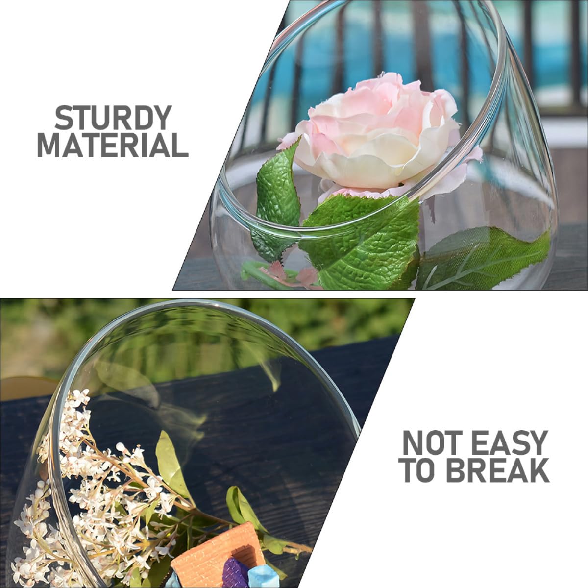 BESPORTBLE 3pcs Slant Cut Glass Landscape Bottles Micro Landscape Ecological Glass Containers for Desktop Plant Terrarium Succulent Decoration
