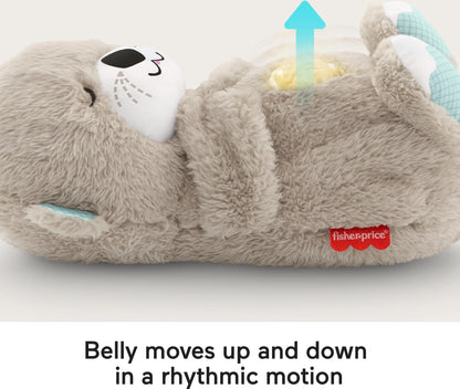 Fisher-Price Baby Toy Soothe 'n Snuggle Otter Portable Plush Sound Machine with Music Lights & Breathing Motion for Newborns 0+ Months