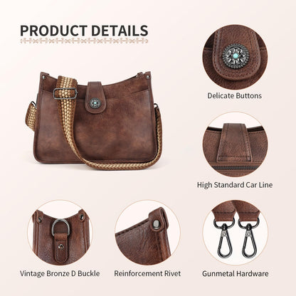 APHISON Crossbody Bags For Women Trendy, Vegan Leather Hobo Handbags Crossbody Purses Shoulder Bucket Bag with 2 Strap Coffee