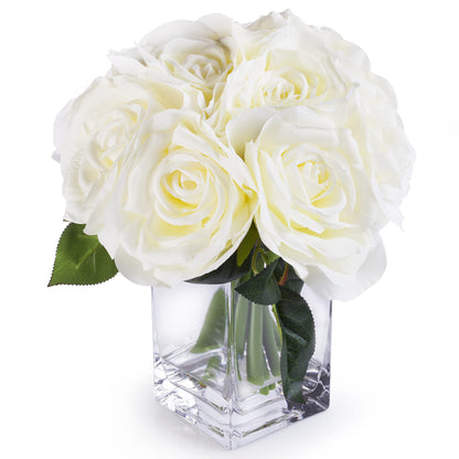 WGV Tall Square Vase Glass Block, Length 3", Height 6", Clear Bud Floral Container, Candle Holder, Planter Terrarium for Wedding Party Event, Home Office Decor, 1 Piece
