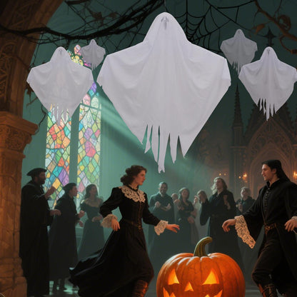 3 Pack Halloween Hanging Ghosts - 23.6 Inch Flying Ghosts Ideal for Halloween Decorations Indoor & Outdoor, Party Decor, Front Yard, Porch, Patio, Lawn, Garden Trees and Wreath