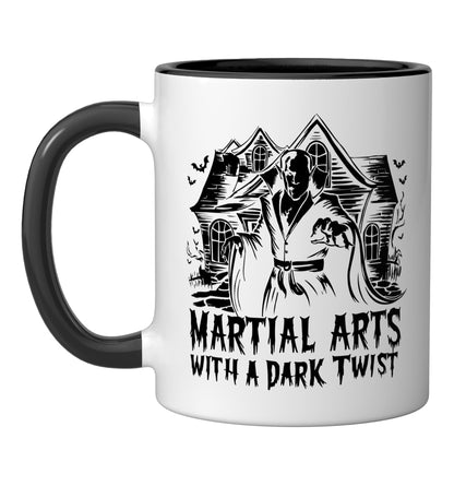 MMA Halloween Martial Arts Martial Artist Trick Or Treat Ceramic Mug, Black/White