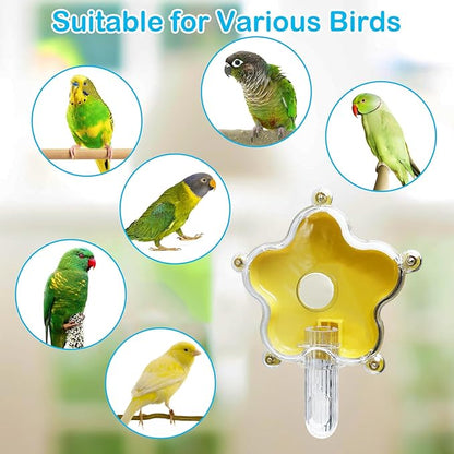 BNOSDM Bird Foraging Toys Cockatiel Foraging Wheel Parrot Cage Spinning Toys Parakeet Enrichment Puzzle Feeder Toy for Budgies Lovebirds Canaries (Yellow)