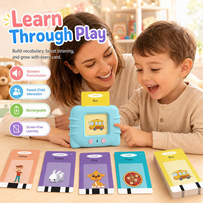 Talking Flash Cards for Toddlers 1 2 3 4 5 Year Olds, 224 Sight Words Montessori Language Learning Toys, Pocket Speech Therapy & Autism Sensory Toy, Educational Toddler Toys Gifts
