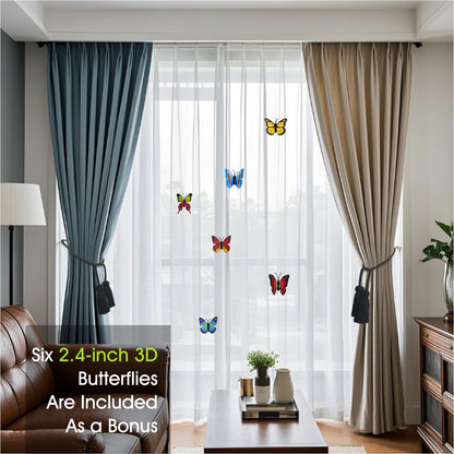 4 Pack Curtain Tassel Tiebacks, Curtains Tie Back Rope with Tassels, Handmade Decorative Curtain Holdbacks for Window Drapes - Black