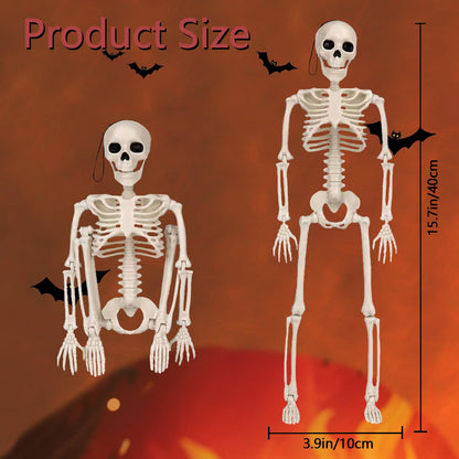 【5PCS 16 Inch Height】 Halloween Decorations Outdoor Indoor Halloween Skeleton Spooky Posable Skeletons Toy Small Skeletons Hanging Decor Movable Joints Decor Graveyard Haunted Party Accessories