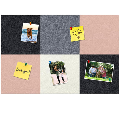 HULAVO 8 Pcs Hexagon Felt Cork Bulletin Board Tiles, Self Adhesive DIY Bulletin Board Pin Board for Office School Home Wall Decor Memos Photos Display(Rose Pink)