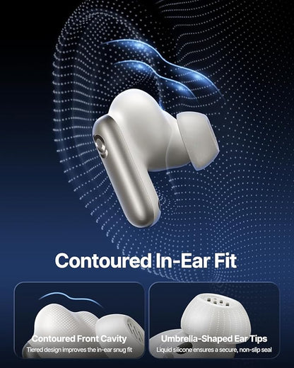 Baseus Inspire XP1 Adaptive Noise Cancelling Earbuds, Sound by Bose, Dolby Audio, Premium Real-Time Adaptive ANC, Adaptive Tuning Sound, Natural Fit Design, 6-Mic Adaptive Clear Calls, 45H Playtime