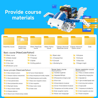 Yahboom Micro:bit Building Block Robot Kit 16 in 1 STEM Projects Advanced with Sensor Module DIY Toys for Kids 10+ Gifts for Christmas (Advanced Kit)