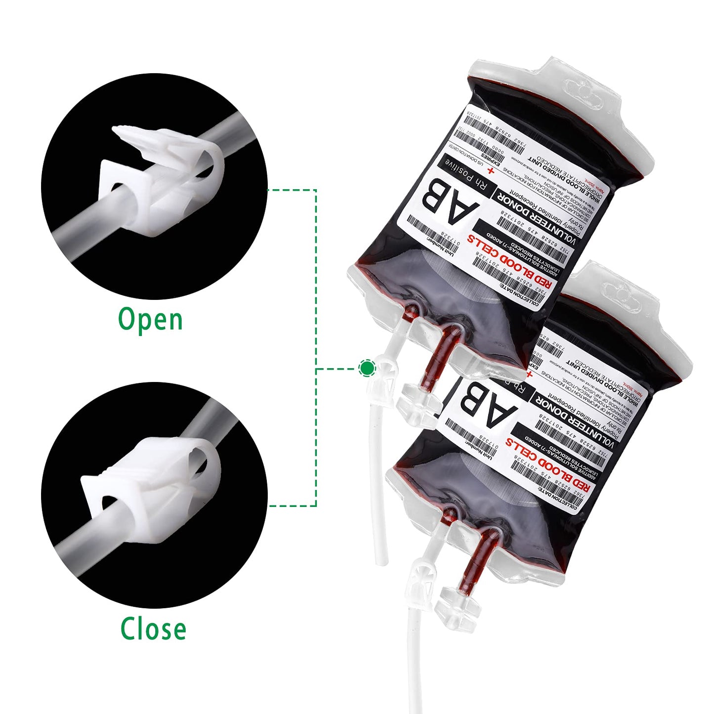 meowtastic Blood Bags for Drinks for Halloween Party Decorations, Reusable Halloween Blood Bag Drink Pouches with Syringe, IV Bags for Drinks, Vampire Nurse Graduation Decoration Supplies, Pack of 20