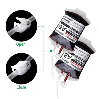 meowtastic Blood Bags for Drinks for Halloween Party Decorations, Reusable Halloween Blood Bag Drink Pouches with Syringe, IV Bags for Drinks, Vampire Nurse Graduation Decoration Supplies, Pack of 20