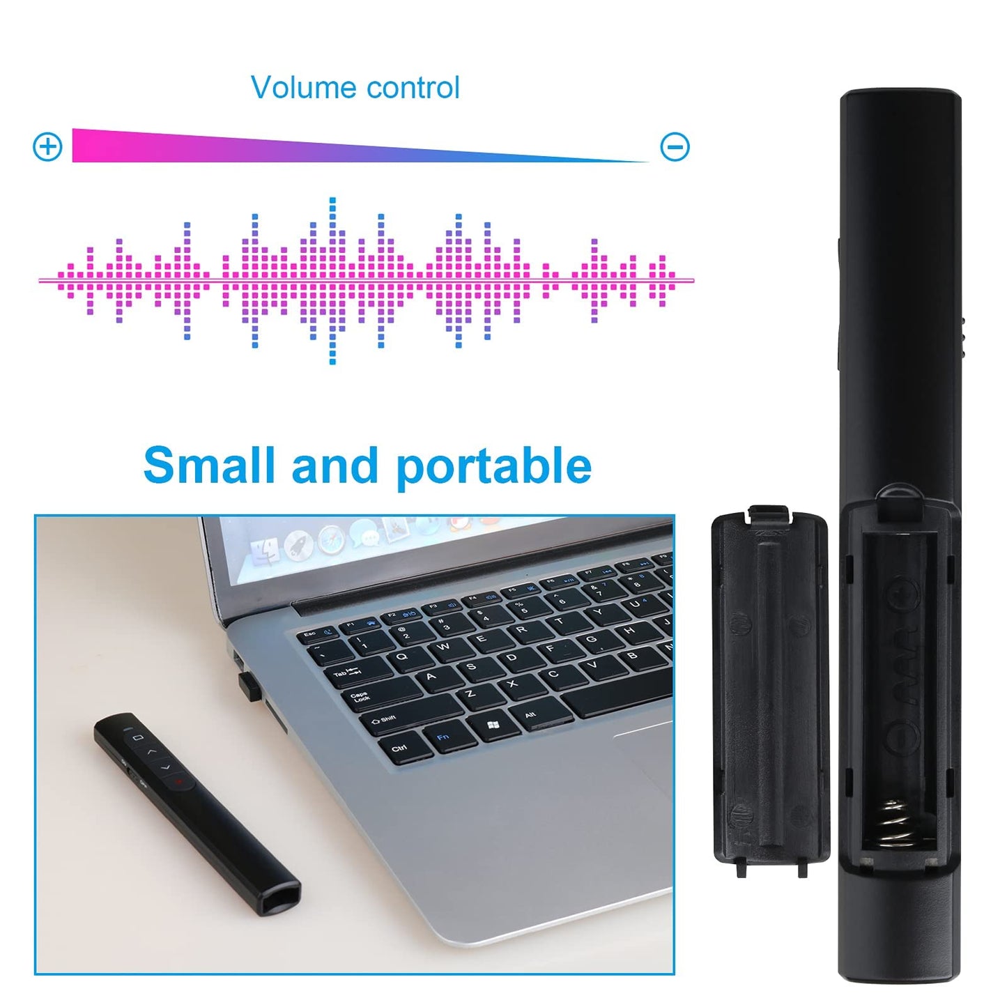 （4 Units） Wireless Presenter Remote, Presentation Clicker with Hyperlink & Volume Remote Control PowerPoint Office Presentation Clicker for Keynote/PPT/Mac/PC/Laptop
