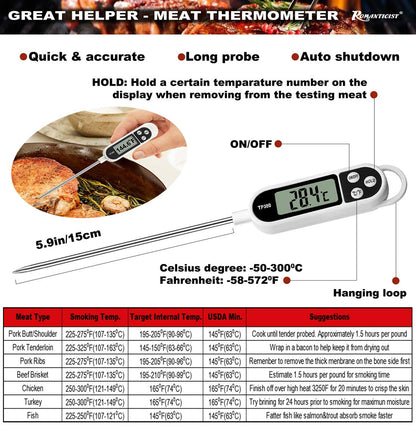 ROMANTICIST 23pc Must-Have BBQ Grill Accessories Set with Thermometer in Case - Stainless Steel Barbecue Tool Set with 2 Grill Mats for Backyard Outdoor Camping - Father's Day Best Barbecue Gift