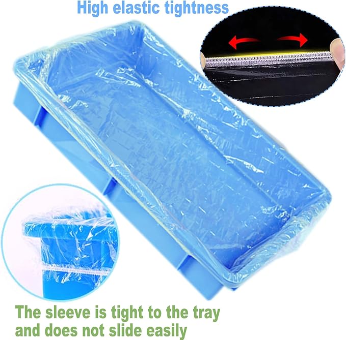 50 Pcs Disposable Rabbit Cage Liner, 26'' X 18'' Plastic Guinea Pig Cage Liners Bag Elastic Small Animal Toilet Film, Clear Crate Tray Covers for Bunnies Ferret Hamster