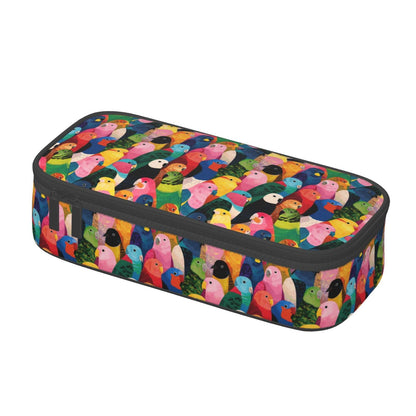 Geoocii Tropical Bird Large Capacity Pencil Case Organizer Pencil Pouch Stationery With Zipper School Supplies Pencil Bag For Girls Boys Teens Adult Office