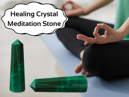 Amazing Gemstone Bloodstone Crystal Towers ~ Natural Healing Crystal Point Obelisk for Reiki Healing and Crystal Grid (3" to 4" INCH)