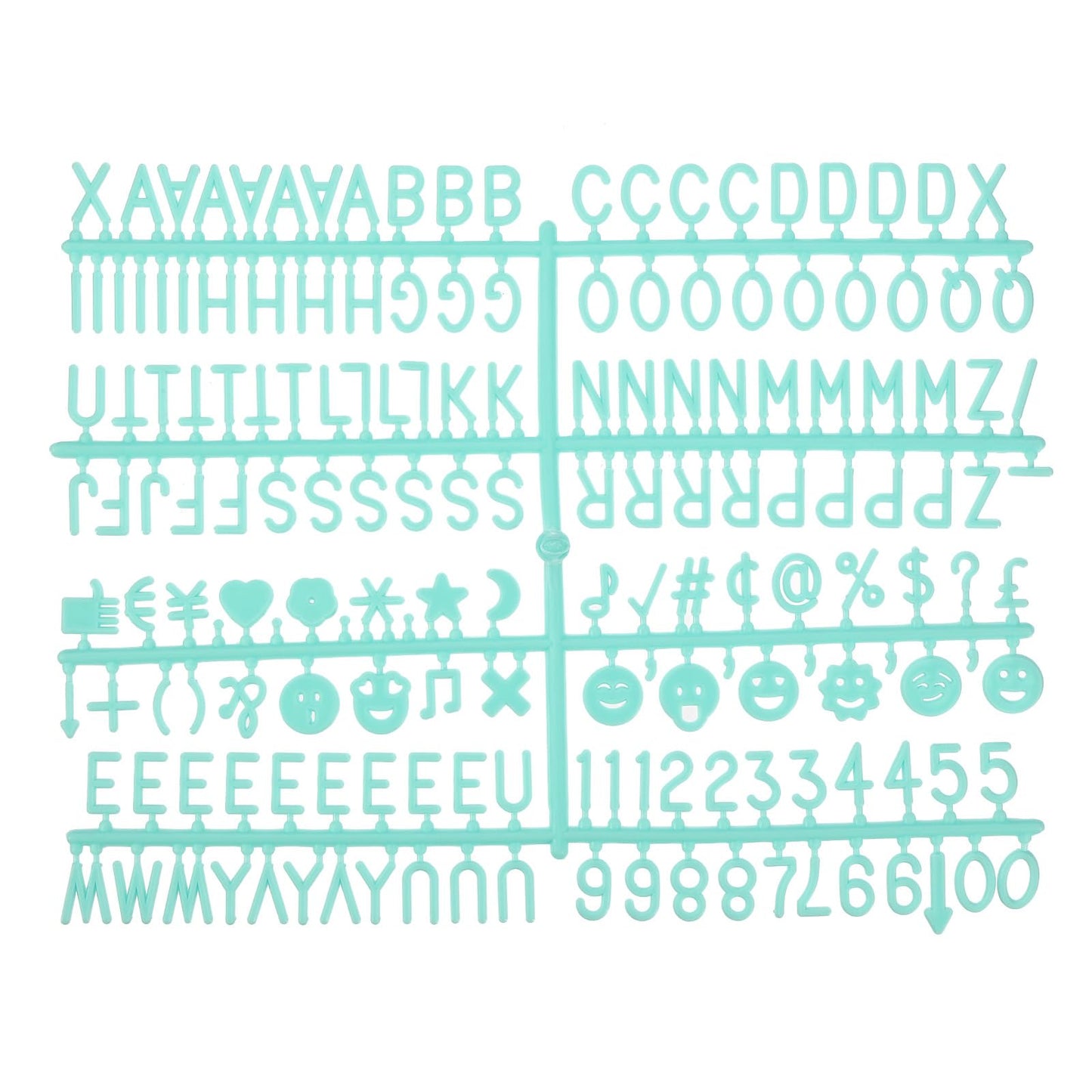 MECCANIXITY 3/4 Inch Letters Set for Felt Letter Board Numbers Symbols Light Green Alphabet Message Board Changeable for Cafe, Wedding, Birthday