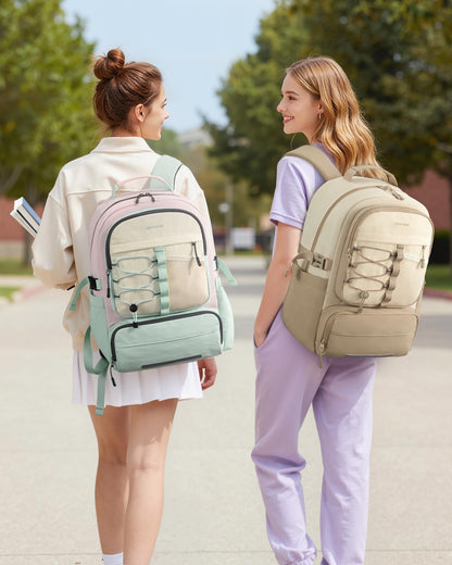 LOVEVOOK School Backpack for Teen Girls, Unique Style College Student Backpacks with Large Cup Holder, Cute Kid Bookbag with Pens Compartment, Large Capacity Back to School Backpack Fit 15.6'' Laptop