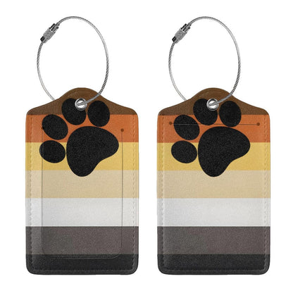 LGBT Rainbow Luggage Tag 2 Pcs Progress Pride Luggage Tag Gay Pride Bear Paw Tag for Suitcase Travel Backpack