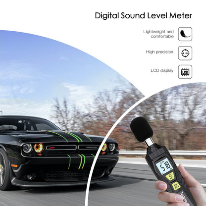 Decibel Meter, Tadeto Digital Sound Level Meter Portable SPL Meter 30dB to 130dB MAX Data Hold with LCD Display Backlight A/C Weighted for Home Factories
