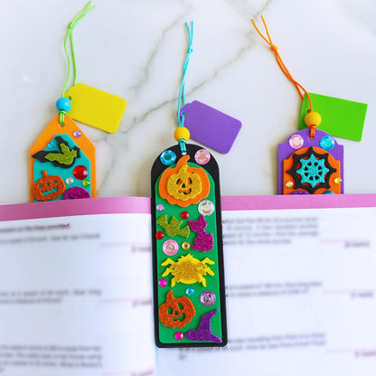 Winlyn 36 Sets Halloween Craft Kits Fall Kids Crafts DIY 3D Halloween Bookmarks Art Sets Monster Jack-O'-Lantern Foam Stickers Arts and Crafts for Kids Classroom Activities Trick-or-Treat Party Favors