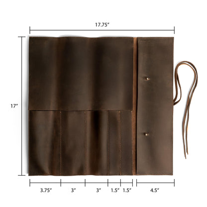 Rustic Leather Knife Roll Case, Durable Chef Knife Bag for Professional Chefs, Knife Roll Bag, Portable Carrying Case for Knives and Tools, Ideal for Culinary Travel, Knife Bags for Chefs Professional