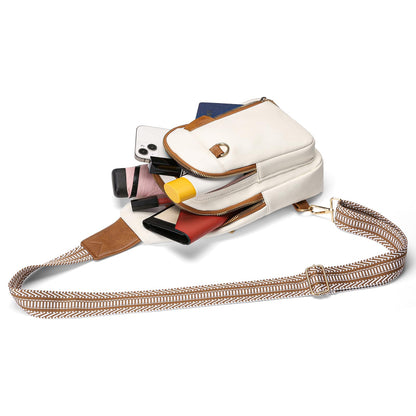 GAEKEAO Sling Bag for Women Vegan Leather Crossbody Bags Travel Fanny Packs Small Shoulder Purse Chest Bag Backpack Gifts