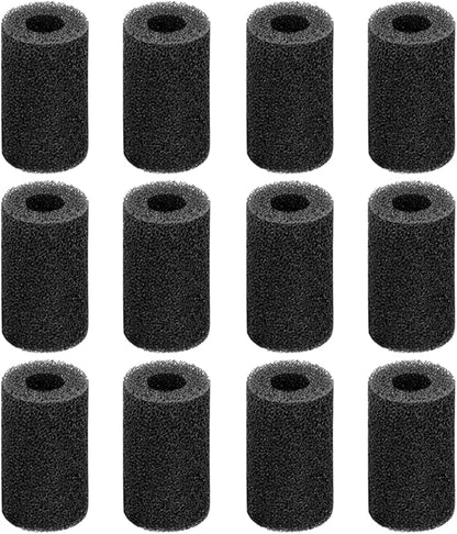AQUANEAT 12-Pack Pre-Filter Sponge for Aquarium Shrimp Fry Fish Tank Filter Intake 0.4 Inch, Replacement Foam Cover
