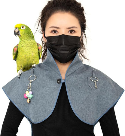 Parrot Anti-Scratch Bird Poop Shoulder Protector Birds Anklet Toys, Multi-Functional Bird Diaper Poop Cover Pad Flight Suits Pee Pads Diaper Poop Shawl for Medium Cockatiel Parakeet Macaw