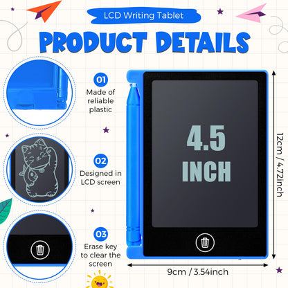 Nezyo 16 Pack 4.5 Inch Mini LCD Writing Tablet for Kids Electronic Doodle Board Bulk Erasable Drawing Tablet Reusable Writing Pad for Girls Boys Party Favor Goodie Bag Classroom Gifts(Blue)